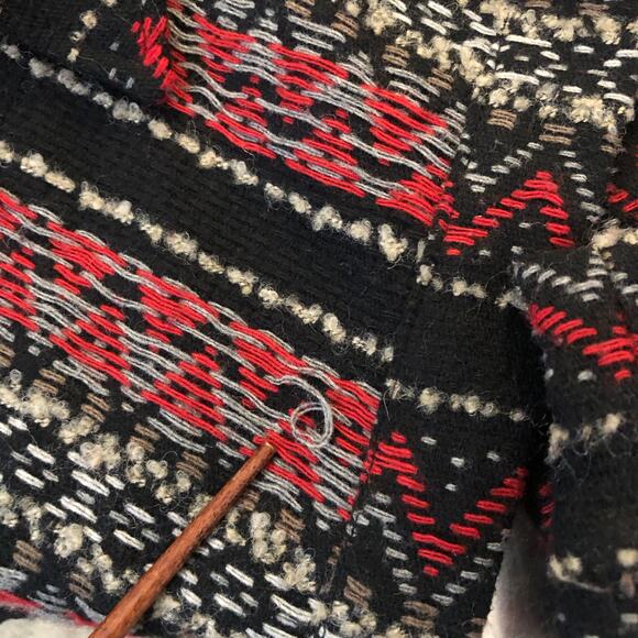 Jack by BB Dakota Open Front Wool Blend Knit Cardigan S Aztec Southwestern Boho - Picture 13 of 13